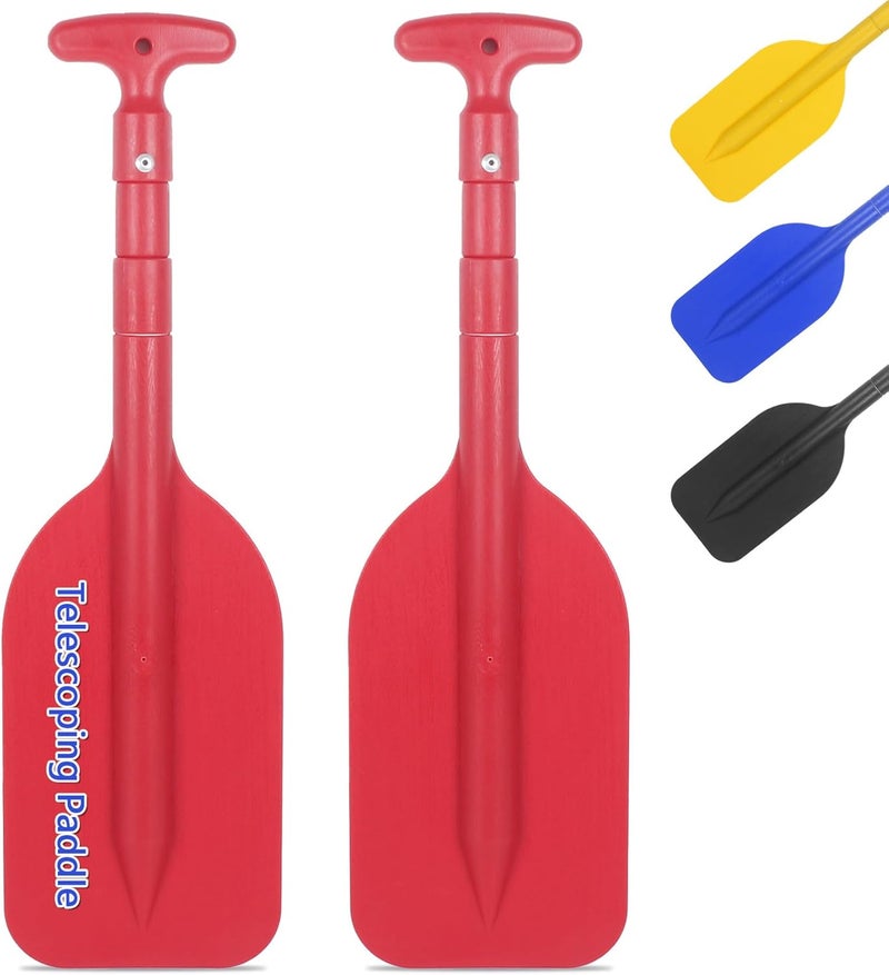 DEDU Boat Paddle Telescoping 2 Pack, Boat Oars Collapsible Emergency Paddle 21"-43" Adjustable, Telescoping Canoe Paddle Aluminum Shaft Anti Slip for Kids and Adults - Image 1